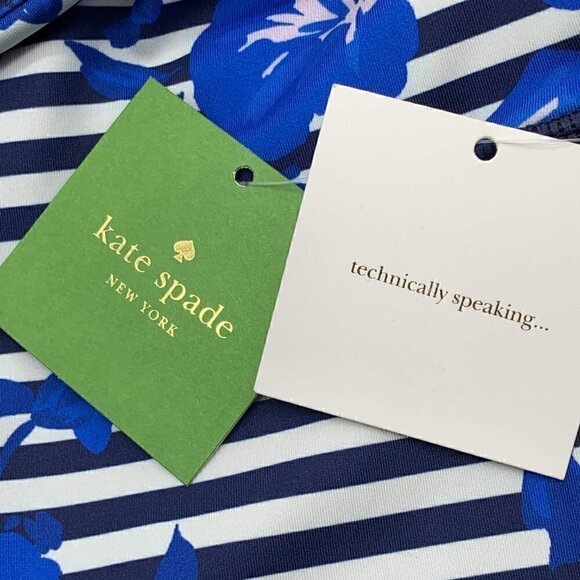Kate Spade Navy & White Stripes w/ Floral Leggings - Picture 4 of 5